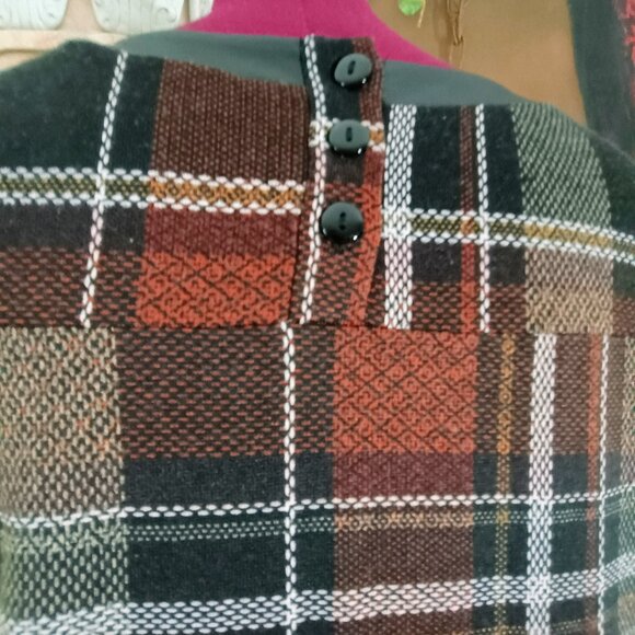 EUC: En Focus Studio Sze 18W Multicolor Plaid Midi Dress - Picture 6 of 7